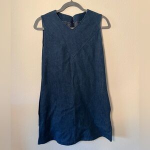 1970s Handmade Sleeveless Denim Dress size 4/6